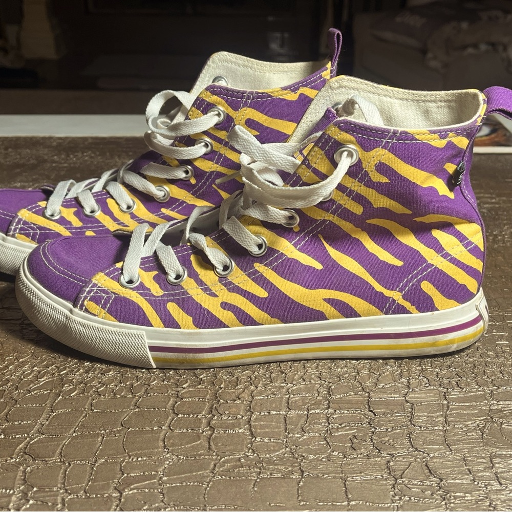 LSU Tiger Striped WOMENS Hi-top sneaker